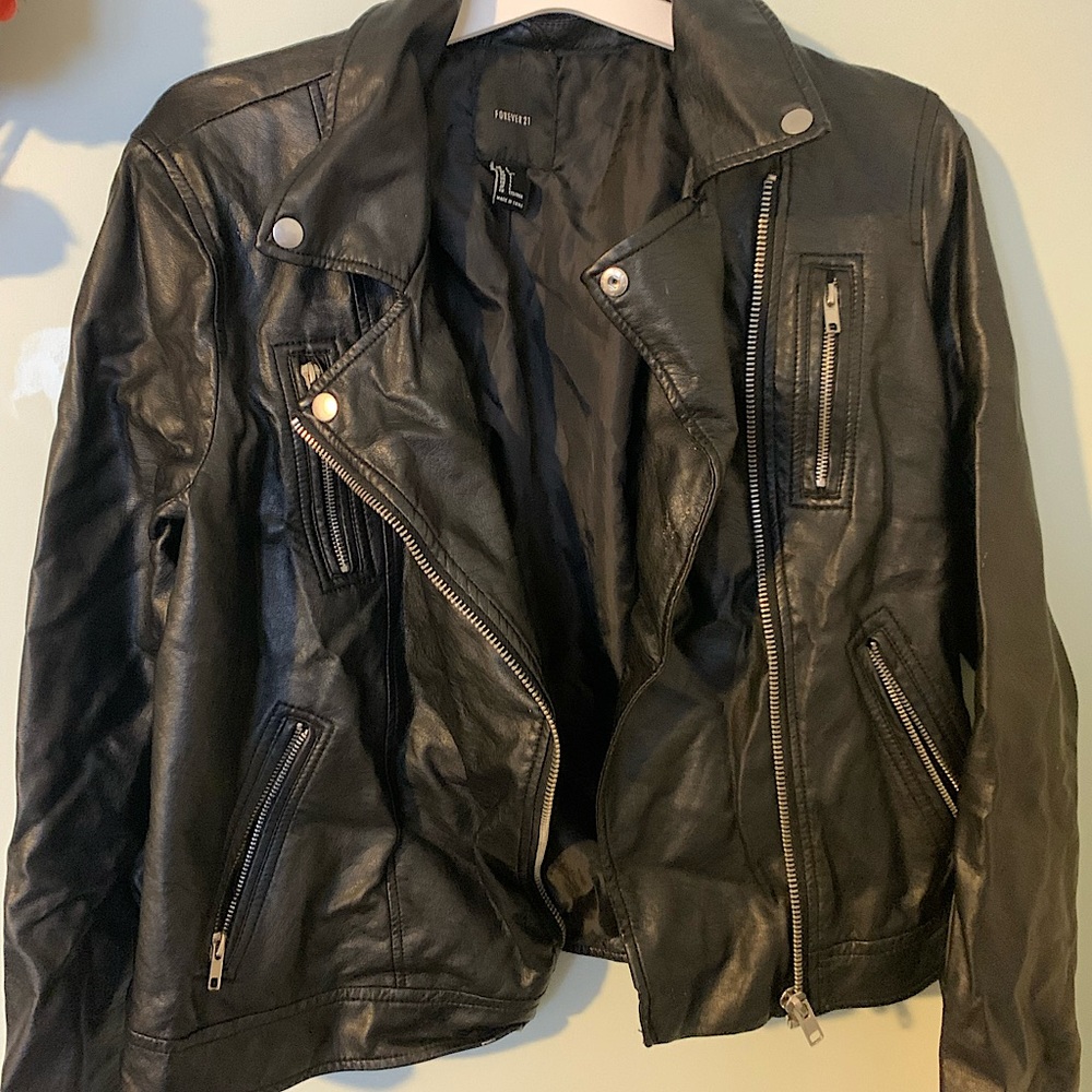 Faux Leather Moto Jacket